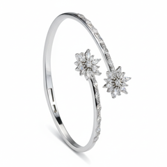 Silver Starlight Floral Bracelet For Her