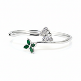 Silver Dual Butterfly Wrap Bracelet For Her