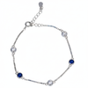 Silver Classic Blue and White Girlish Chain bracelet