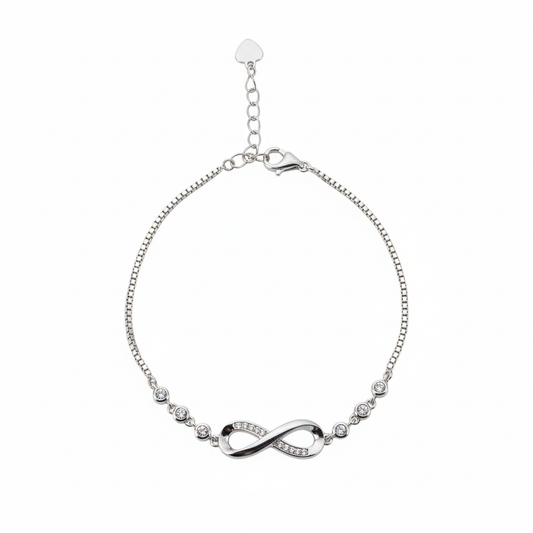 Silver Infinity Fancy Chain Bracelet For her