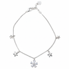 Silver Sparkling Flower Charm Bracelet