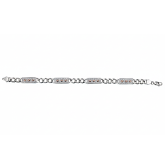 Silver Stellar Bolt Link Bracelet For Him