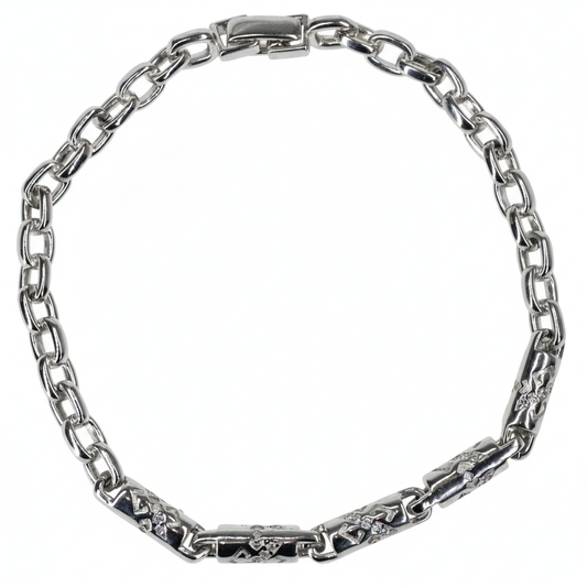 Silver Sterling Silver Accents Men's Bracelet