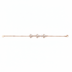 Silver Rose gold stylish Pearl Floral Chain Bracelet for her