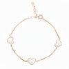 Rose gold Premium Mother of Pearl Heart Chain bracelet for her
