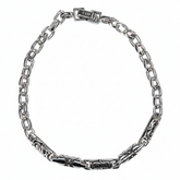 Silver classic carved Men's bracelet for him