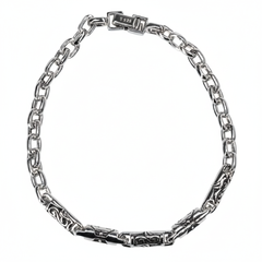 Silver classic carved Men's bracelet for him