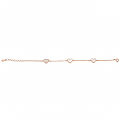 Rose gold Premium Mother of Pearl Heart Chain bracelet for her