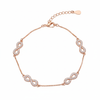 Rose gold Multi infinity Box chain Bracelet for her