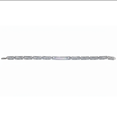 Silver Mother Of Pearl Geometric Bracelet for Him