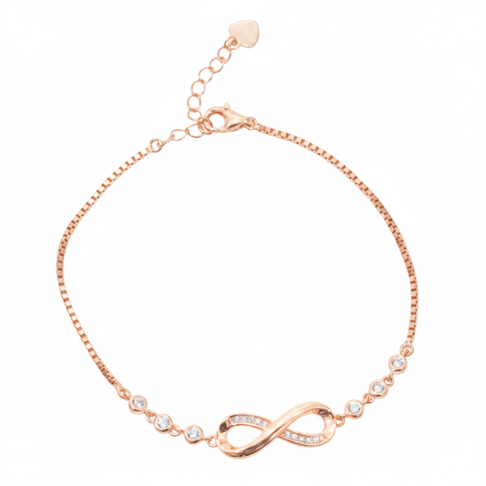 Silver Rose gold Infinity Fancy Chain Bracelet For her
