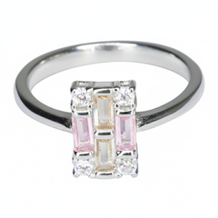 Silver Pink Tulip Empress Ring