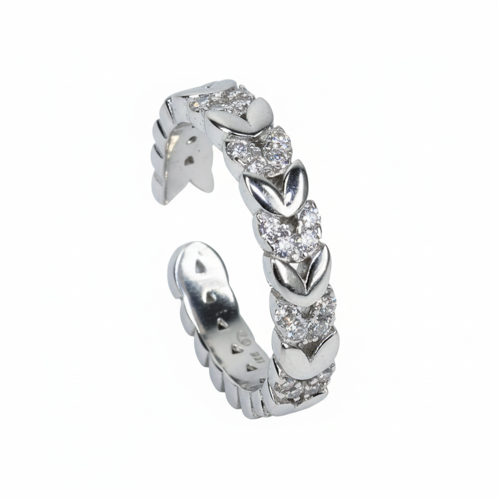 Silver Cosmos Halo Ring