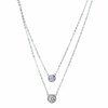 Silver Minimalist Two-Layer Solitaire Necklace