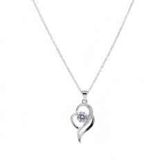 Silver Swirling heart Pendant necklace for her