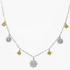 Silver Sparkling Yellow stone Winter Princess necklace
