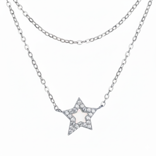 Silver Wish Star Dainty Pendant