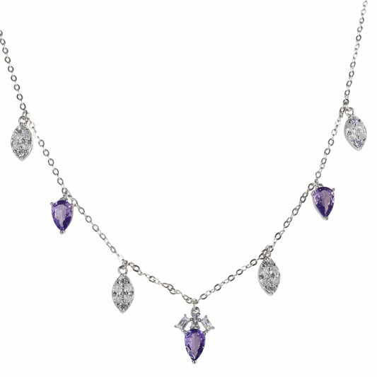 Silver Dazzling Blue Necklace