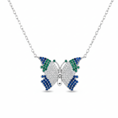 Silver Virtue Blue Butterfly Set