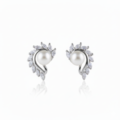 Silver Royal Pearl Marquise Design Pendant set for her