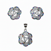 Silver Rainbow Rhapsody Multicolored Pendant Set