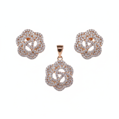 Rose gold Blooming Pendant set for her