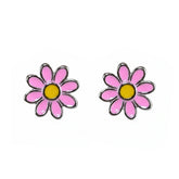 Silver Bubblegum Pink Studs