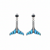 Silver Ocean Mermaid Tail Earrings