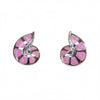 Silver Pink Paradise Nautilus Opal Stud Earrings