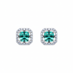Silver Victorian royal Emerald green Pendant set
