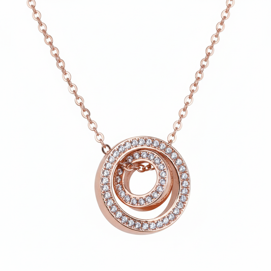 Rose Gold Interlocking Circle Pendant