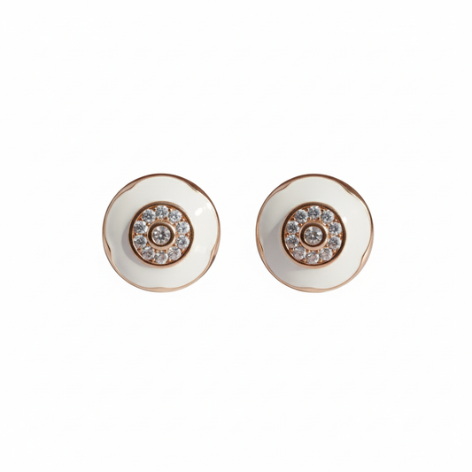 Rose Gold Cosmic Halo Studs Earrings