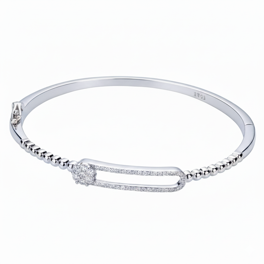 Silver Starlight Aura Bangle Bracelet For her