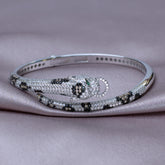 Silver Jaguar Head Hinged Bracelet For Her