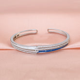 Silver Celestial Deep Blue Inlay Bracelet For Her