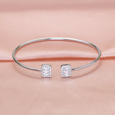 Silver White Baguette Cut Zircona Bracelet