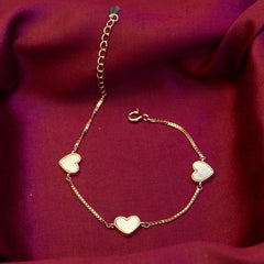 Rose gold Premium Mother of Pearl Heart Chain bracelet for her