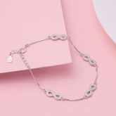 Silver Multi infinity Box chain Bracelet for her