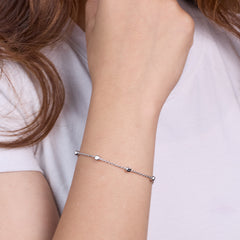 Silver Glitter Hand Bracelet