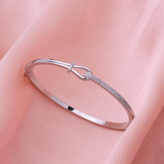 Silver Chic Pave Nautical Hook Bracelet For Her