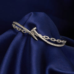 Silver Chic Nail luxe Bracelet For Her