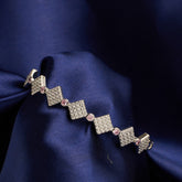 Silver Chunky Pave Bracelet For Her