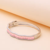 Pink Halo Wavy Solid Bracelet For Her