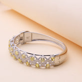 Silver Lattice Yellow Bracelet For Her