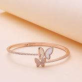 Rose Gold Open Cuff Butterfly Bracelet