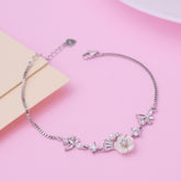 Silver Cute Whimsical Flower and Butterfly Bracelet for her