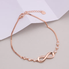 Silver Rose gold Infinity Fancy Chain Bracelet For her