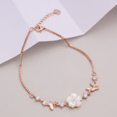 Rose gold Mother of Pearl Butterfly chain bracelet