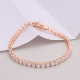 Princess Cut Rose Gold Tennis Bracelet
