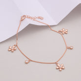 Rose gold Delicate Flower Charm Bracelet For her